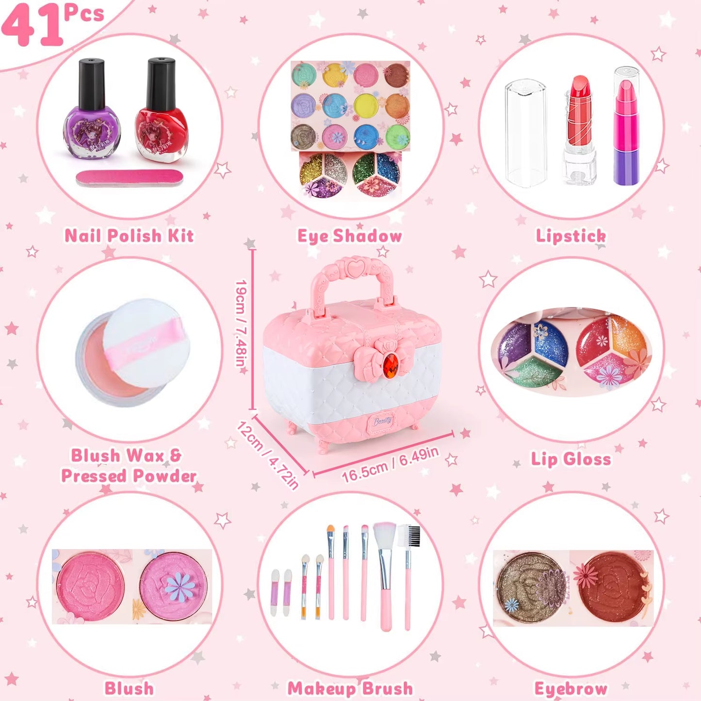 Kids Washable Makeup Toy Beauty Set