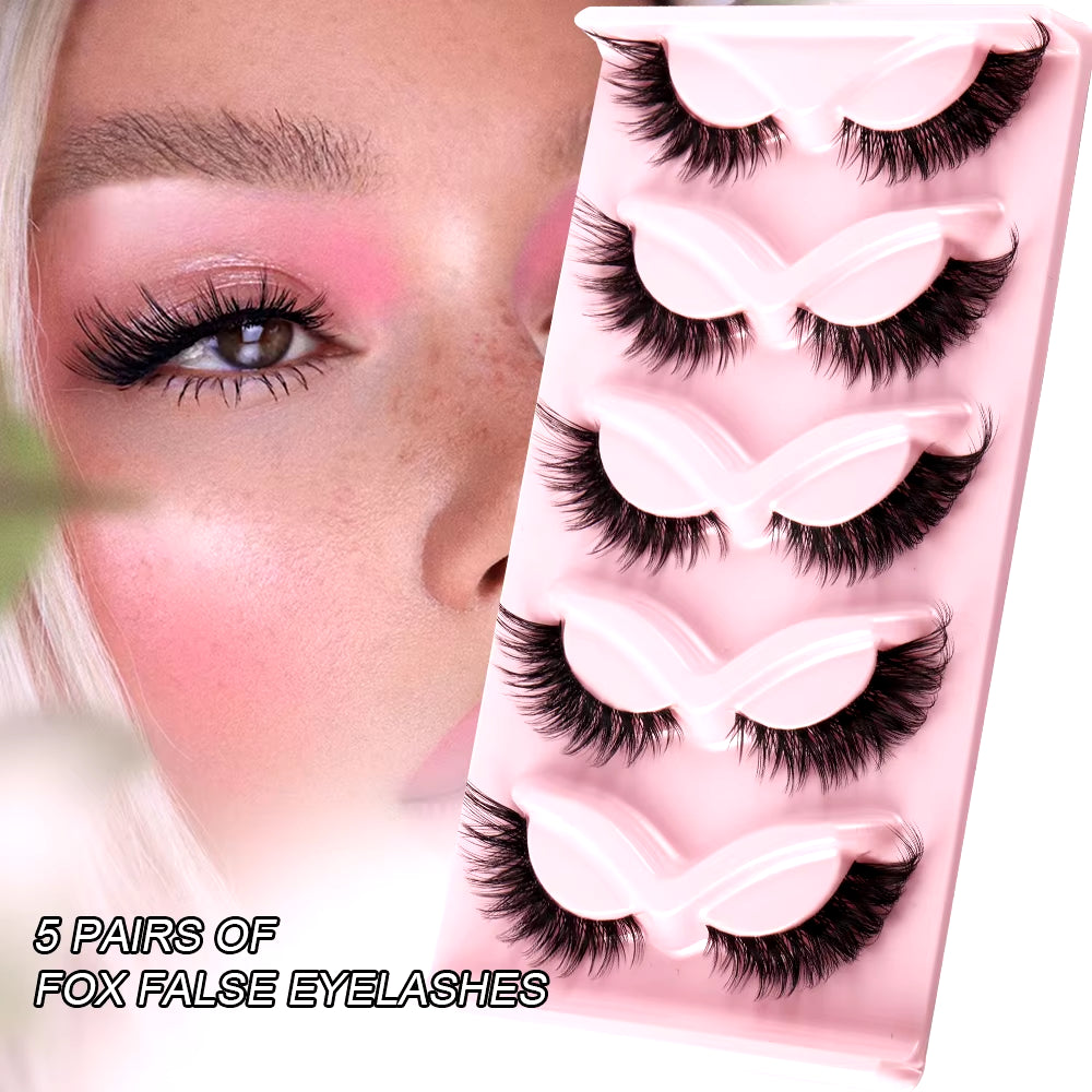 5 Pairs Cat Eye Faux Lashes