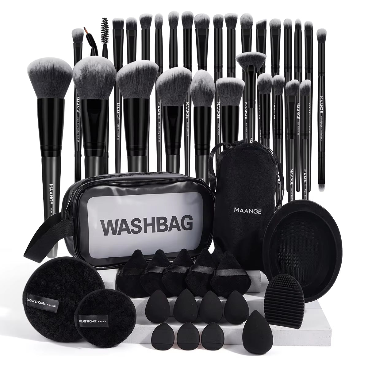 30PCS Makeup Brush Sponge Travel Kit
