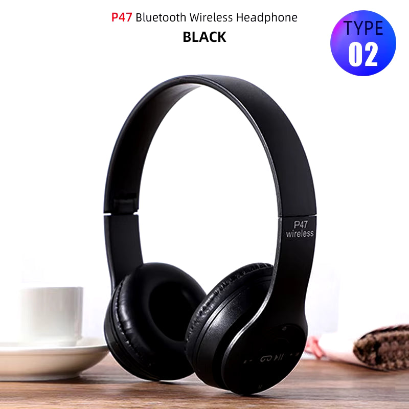 Foldable Wireless Bluetooth Headphones with Mic