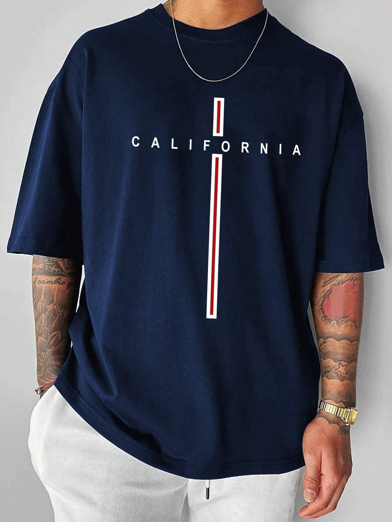 Manfinity Homme Oversized Letter Print T-Shirt