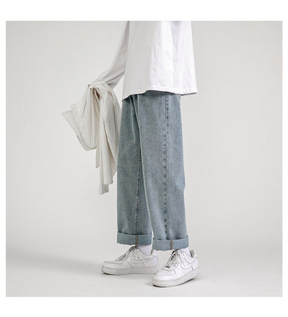 Wide Leg Jeans Men's Straight Loose Dad Jeans