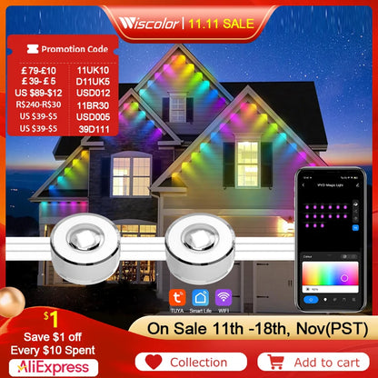 Smart WIFI RGBIC Eaves Lights