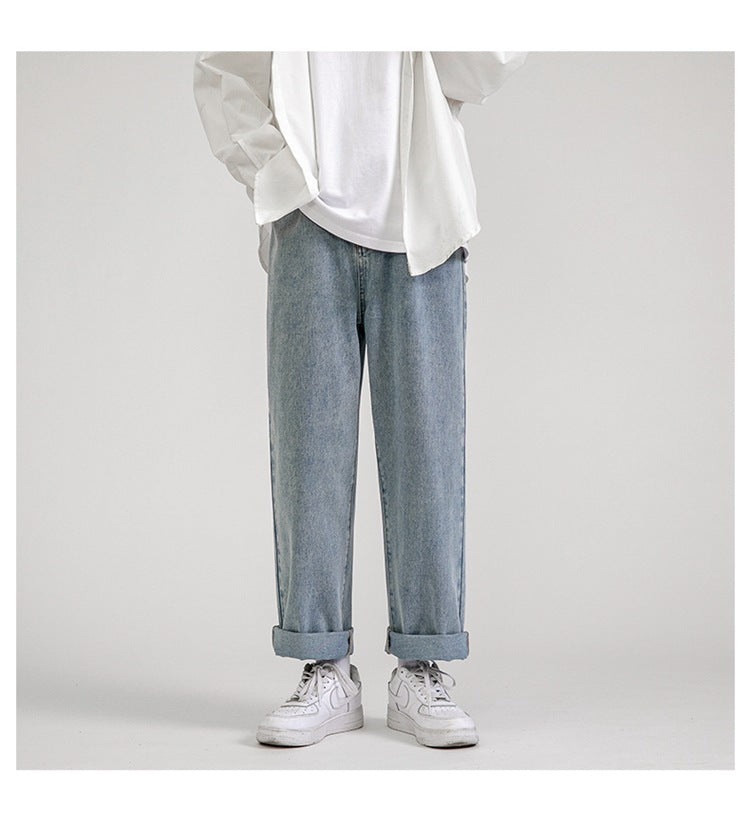 Wide Leg Jeans Men's Straight Loose Dad Jeans