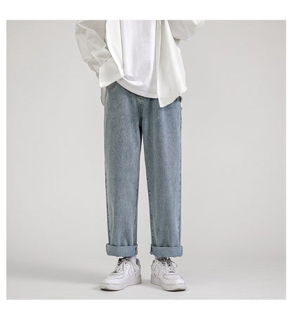 Wide Leg Jeans Men's Straight Loose Dad Jeans