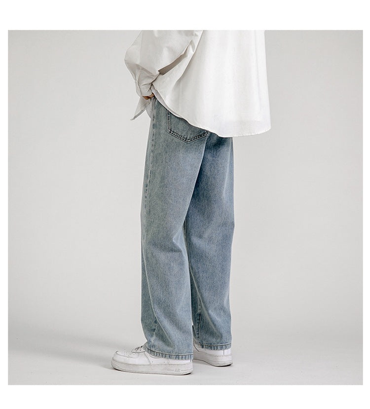 Wide Leg Jeans Men's Straight Loose Dad Jeans