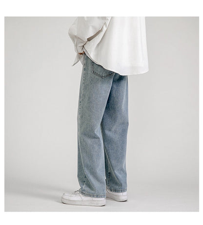 Wide Leg Jeans Men's Straight Loose Dad Jeans
