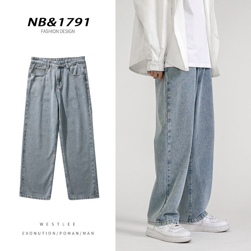 Wide Leg Jeans Men's Straight Loose Dad Jeans